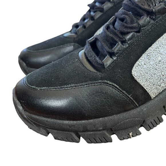 Sesto Meucci Womens Black Gray Lace Up Sneakers Athletic Leather Shoes sz 38 7.5 - Picture 8 of 16